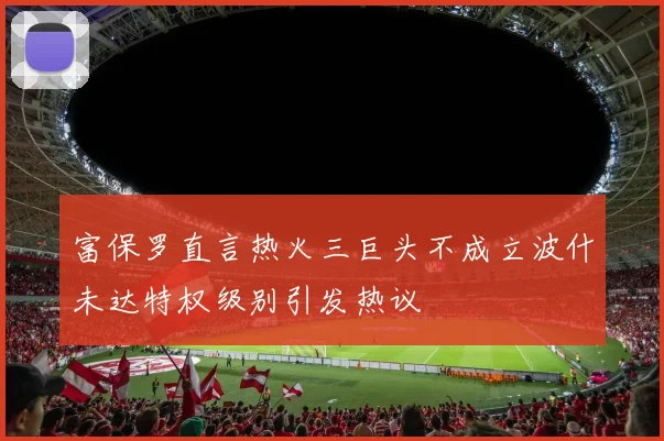 富保罗直言热火三巨头不成立波什未达特权级别引发热议